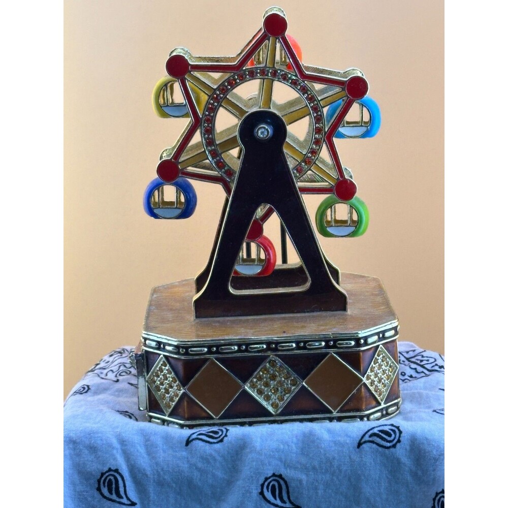 Keren Kopal Enamel Music Box Ferris Wheel Trinket Box